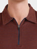 Men's Rust Slim Fit Printed Casual T-Shirt