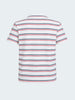 Men's White Regular Fit Striped Casual Flat Knit Polo T-Shirt