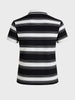 Men's Black Regular Fit Striped Casual T-Shirt
