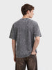 Men's Grey Oversized Fit Graphic Printed Casual T-Shirt