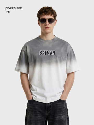 Men's Off White Oversized Fit Graphic Printed Casual T-Shirt
