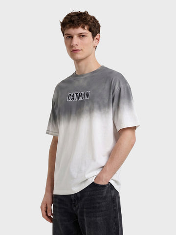 Men's Off White Oversized Fit Graphic Printed Casual T-Shirt