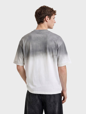 Men's Off White Oversized Fit Graphic Printed Casual T-Shirt