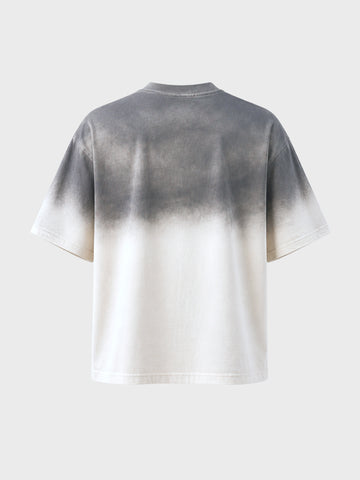 Men's Off White Oversized Fit Graphic Printed Casual T-Shirt