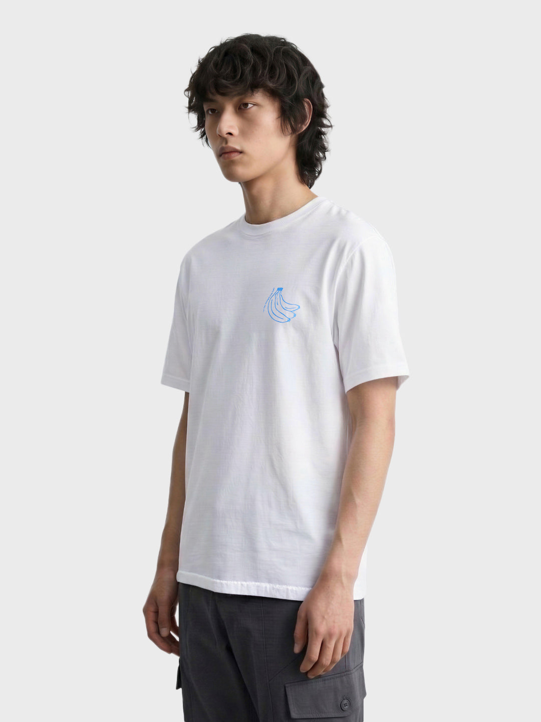 Men's White Relaxed Fit Printed Casual T-Shirt