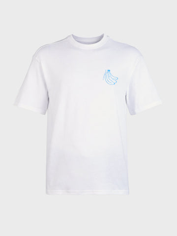 Men's White Relaxed Fit Printed Casual T-Shirt