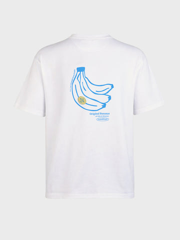Men's White Relaxed Fit Printed Casual T-Shirt