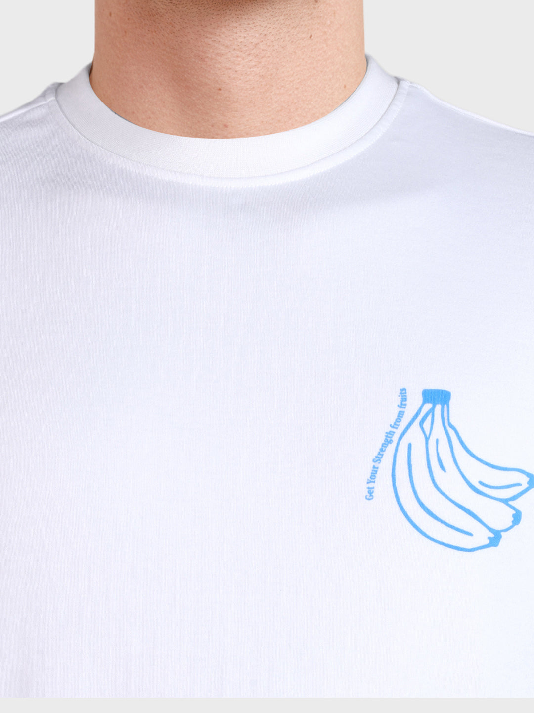 Men's White Relaxed Fit Printed Casual T-Shirt