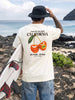 Men's Cream Relaxed Fit Graphic Printed Casual T-Shirt