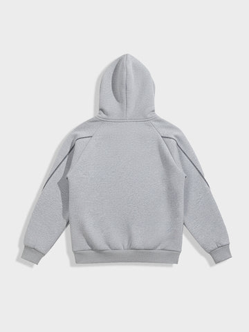 Men's Grey Relaxed Fit Embroided Casual Sweatshirt