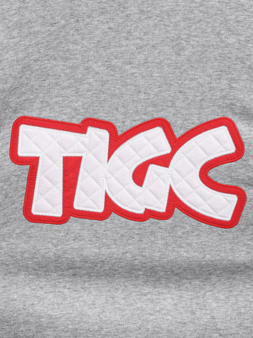 Men's Grey Relaxed Fit Embroided Casual Sweatshirt