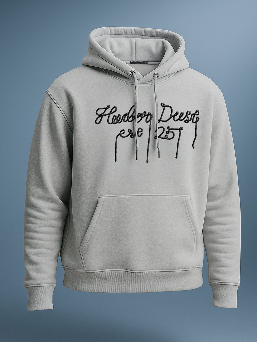 Men's Grey Relaxed Fit Embroided Casual Sweatshirt