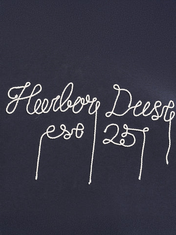 Men's Blue Relaxed Fit Embroided Casual Sweatshirt