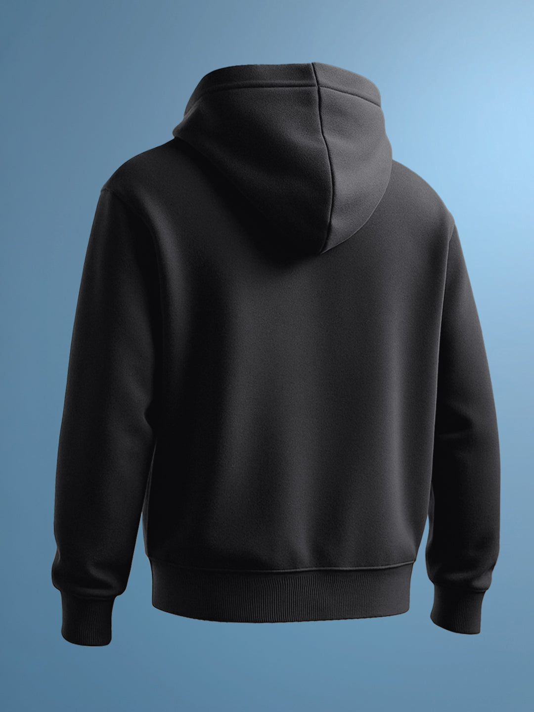 Men's Black Relaxed Fit Embroided Casual Sweatshirt