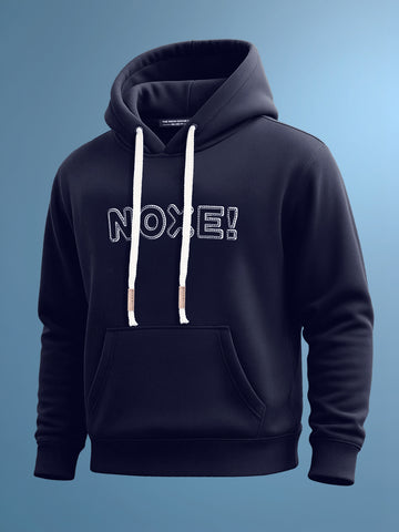 Men's Blue Relaxed Fit Embroided Casual Sweatshirt