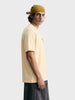 Men's Cream Relaxed Fit Embroidered Casual T-Shirt