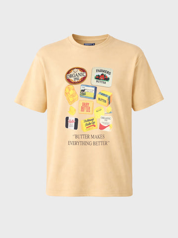 Men's Beige Relaxed Fit Printed Casual T-Shirt