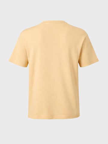 Men's Beige Relaxed Fit Printed Casual T-Shirt