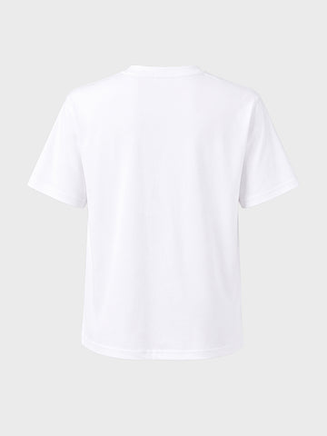 Men's White Relaxed Fit Printed Casual T-Shirt