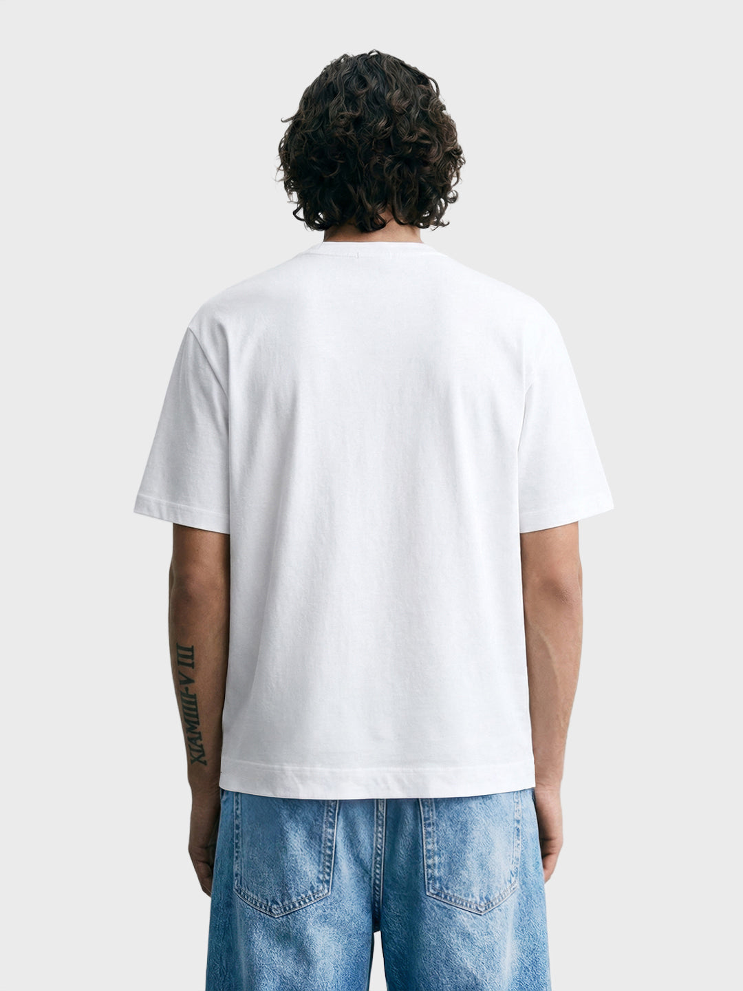 Men's White Relaxed Fit Printed Casual T-Shirt