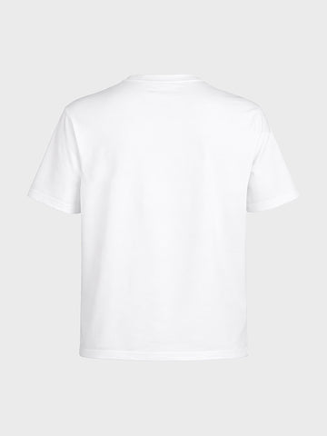 Men's White Relaxed Fit Printed Casual T-Shirt