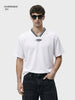 Men's White Relaxed Fit Embroidered Casual T-Shirt