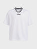 Men's White Relaxed Fit Embroidered Casual T-Shirt