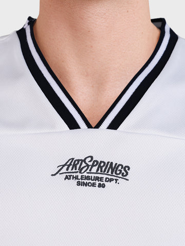 Men's White Relaxed Fit Embroidered Casual T-Shirt
