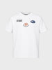Men's White Relaxed Fit Embroidered Casual T-Shirt