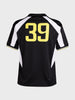 Men's Black Oversized Fit Graphic Printed Casual T-Shirt