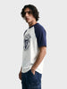 Men's White Relaxed Fit Graphic Printed Casual T-Shirt