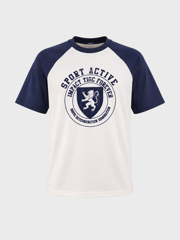 Men's White Relaxed Fit Graphic Printed Casual T-Shirt