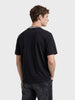 Men's Black Relaxed Fit Graphic Printed Casual Polo T-Shirt