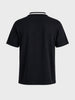 Men's Black Relaxed Fit Graphic Printed Casual Polo T-Shirt