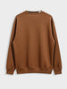 Men's Brown Relaxed Fit Embroided Casual Sweatshirt