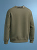 Men's Olive Relaxed Fit Embroided Casual Sweatshirt