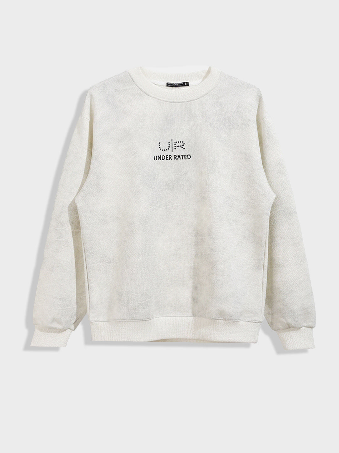 Men's Cream Relaxed Fit Printed Casual Sweatshirt