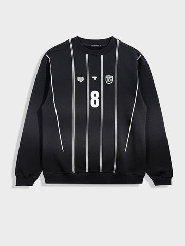 Men's Black Relaxed Fit Printed Casual Sweatshirt