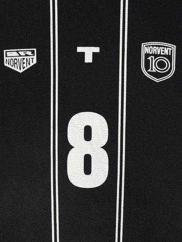 Men's Black Relaxed Fit Printed Casual Sweatshirt