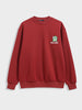 Men's Red Relaxed Fit Embroided Casual Sweatshirt