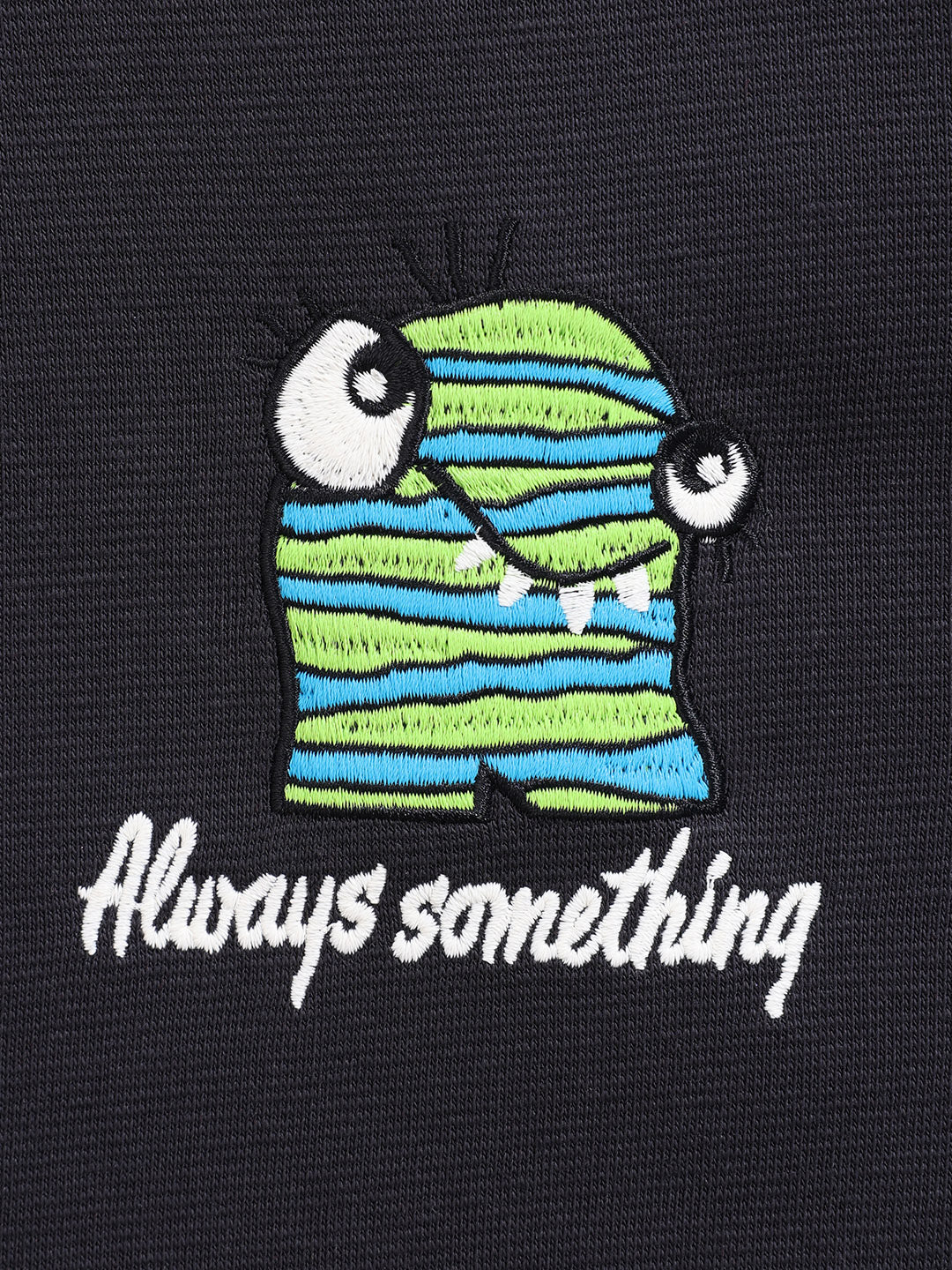 Men's Grey Relaxed Fit Embroided Casual Sweatshirt