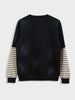 Men's Black Relaxed Fit Graphic Printed Casual Sweatshirt