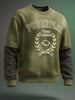 Men's Olive Relaxed Fit Graphic Printed Casual Sweatshirt