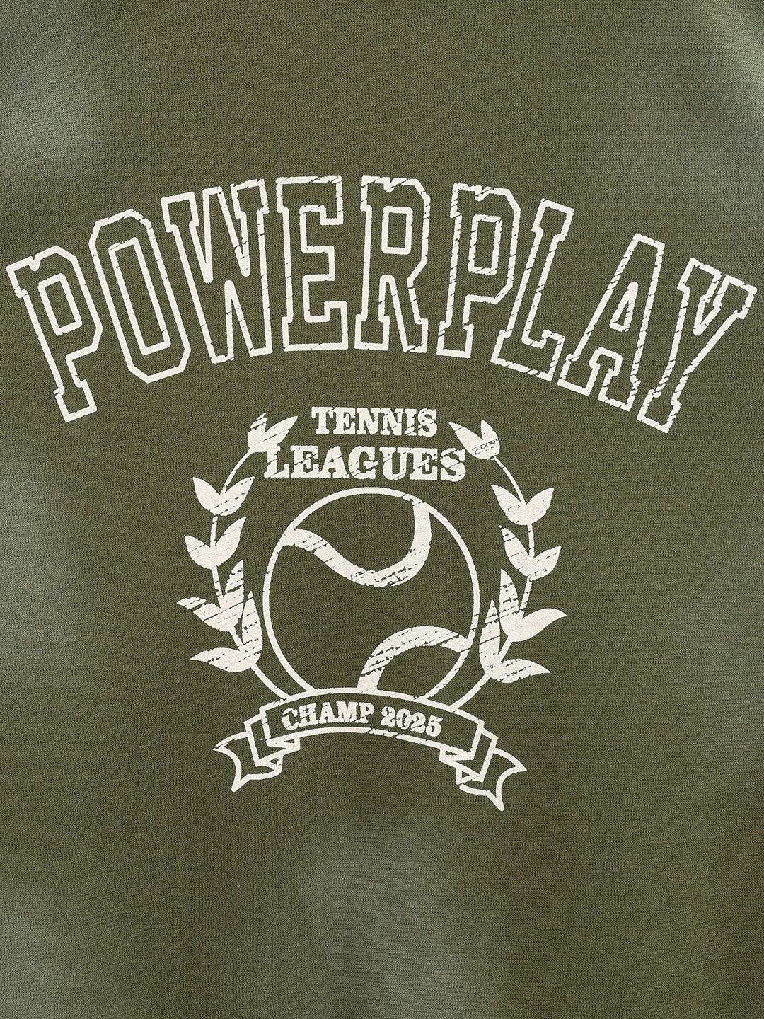 Men's Olive Relaxed Fit Graphic Printed Casual Sweatshirt