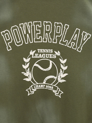 Men's Olive Relaxed Fit Graphic Printed Casual Sweatshirt