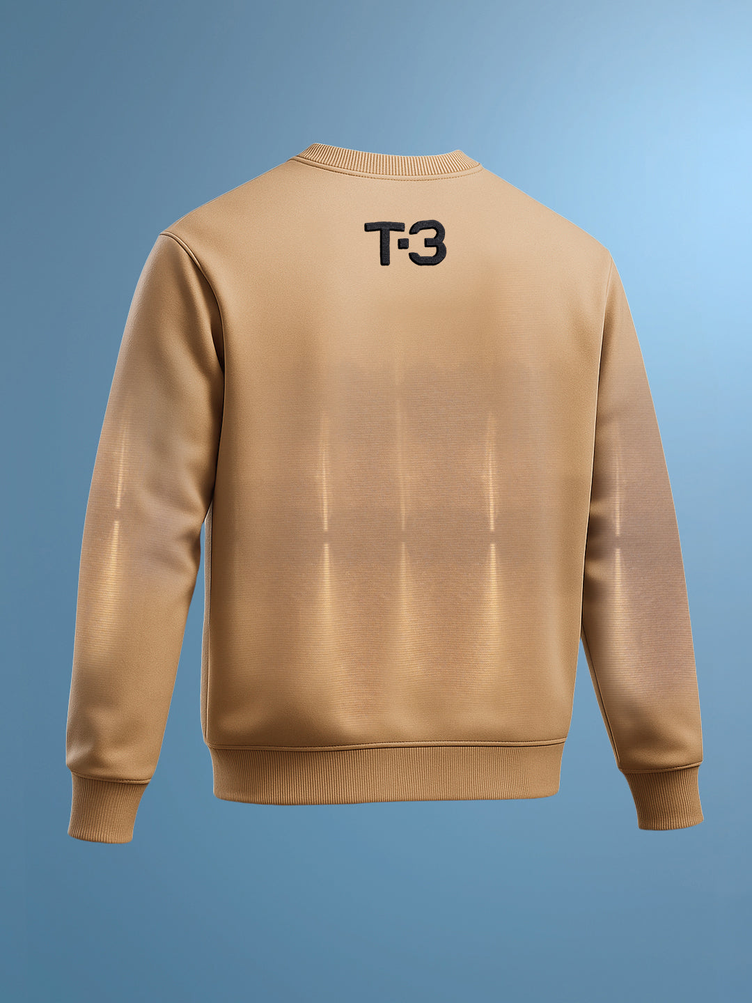 Men's Beige Relaxed Fit Embroided Casual Sweatshirt