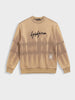 Men's Beige Relaxed Fit Embroided Casual Sweatshirt
