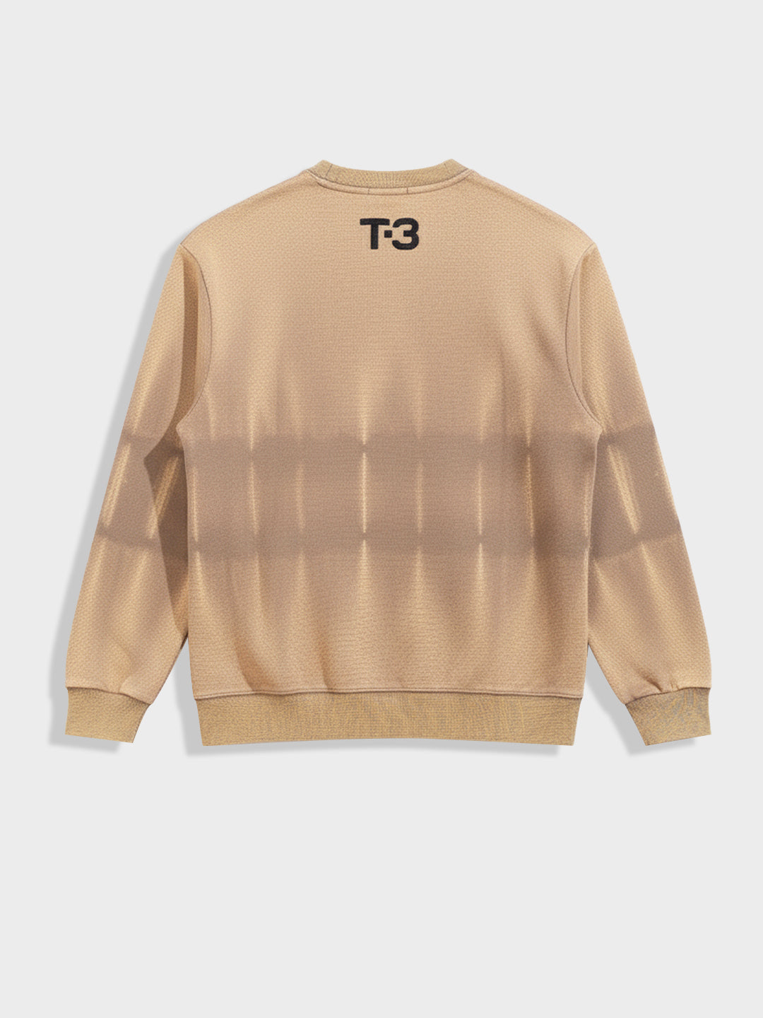 Men's Beige Relaxed Fit Embroided Casual Sweatshirt