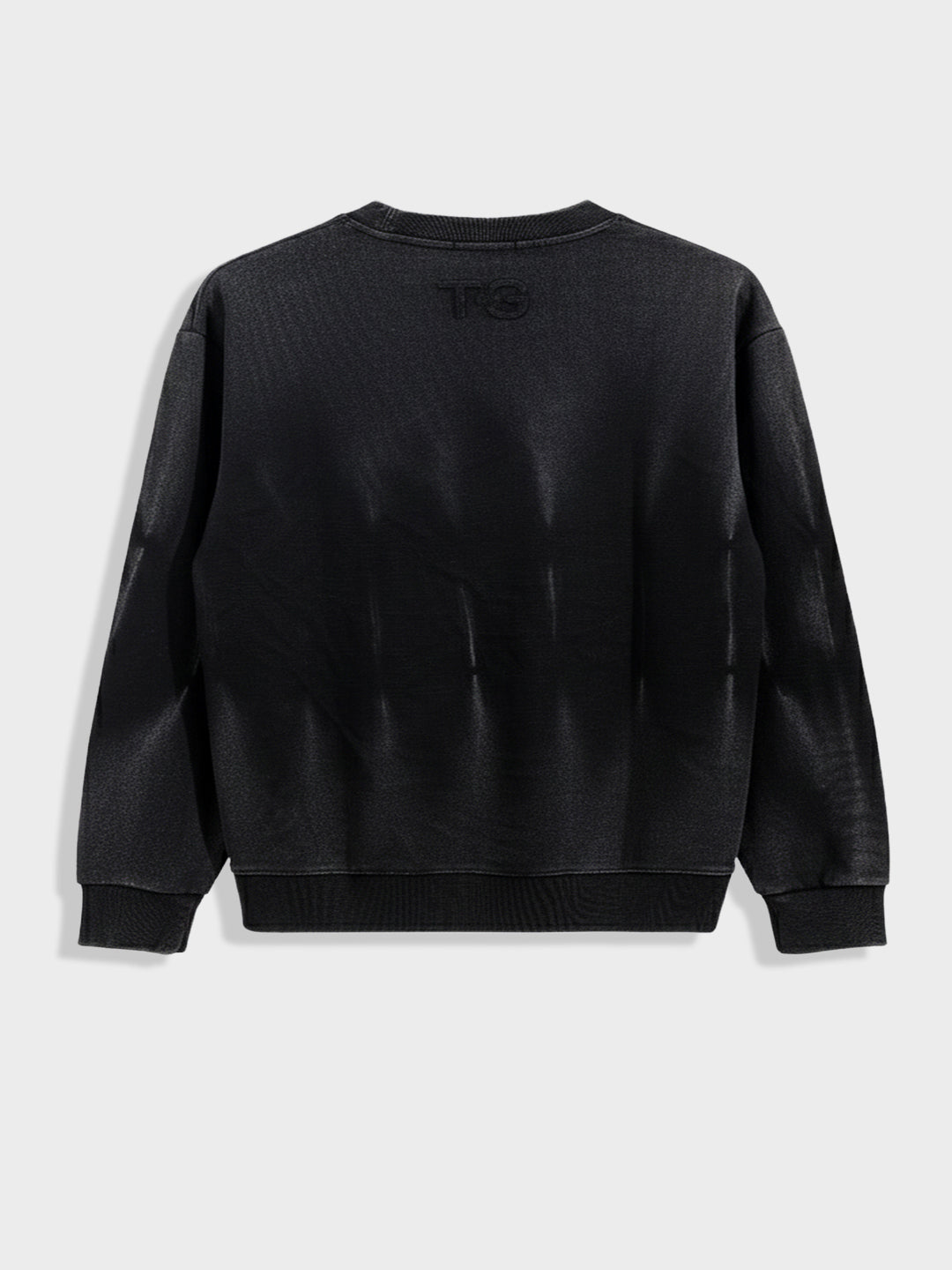 Men's Black Relaxed Fit Embroided Casual Sweatshirt