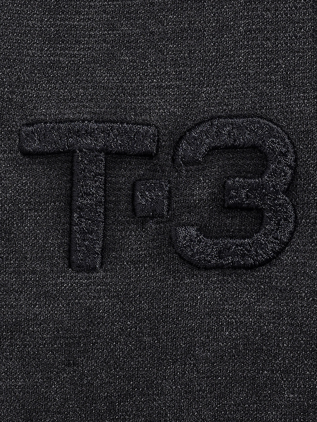 Men's Black Relaxed Fit Embroided Casual Sweatshirt